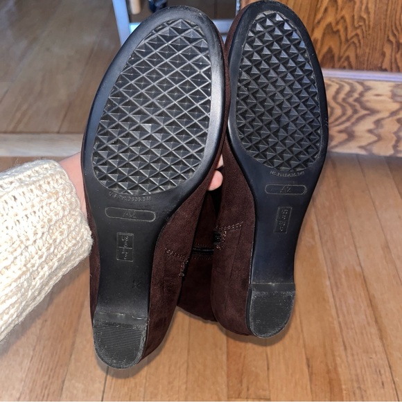 chocolate brown suede knee high Zip boots a2 aerosoles Peter Pan Wmn US 8 - Picture 9 of 16